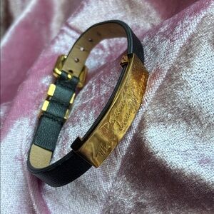 Black and Gold Inspirational Bracelet | “Dream Big Then Dream Bigger” message